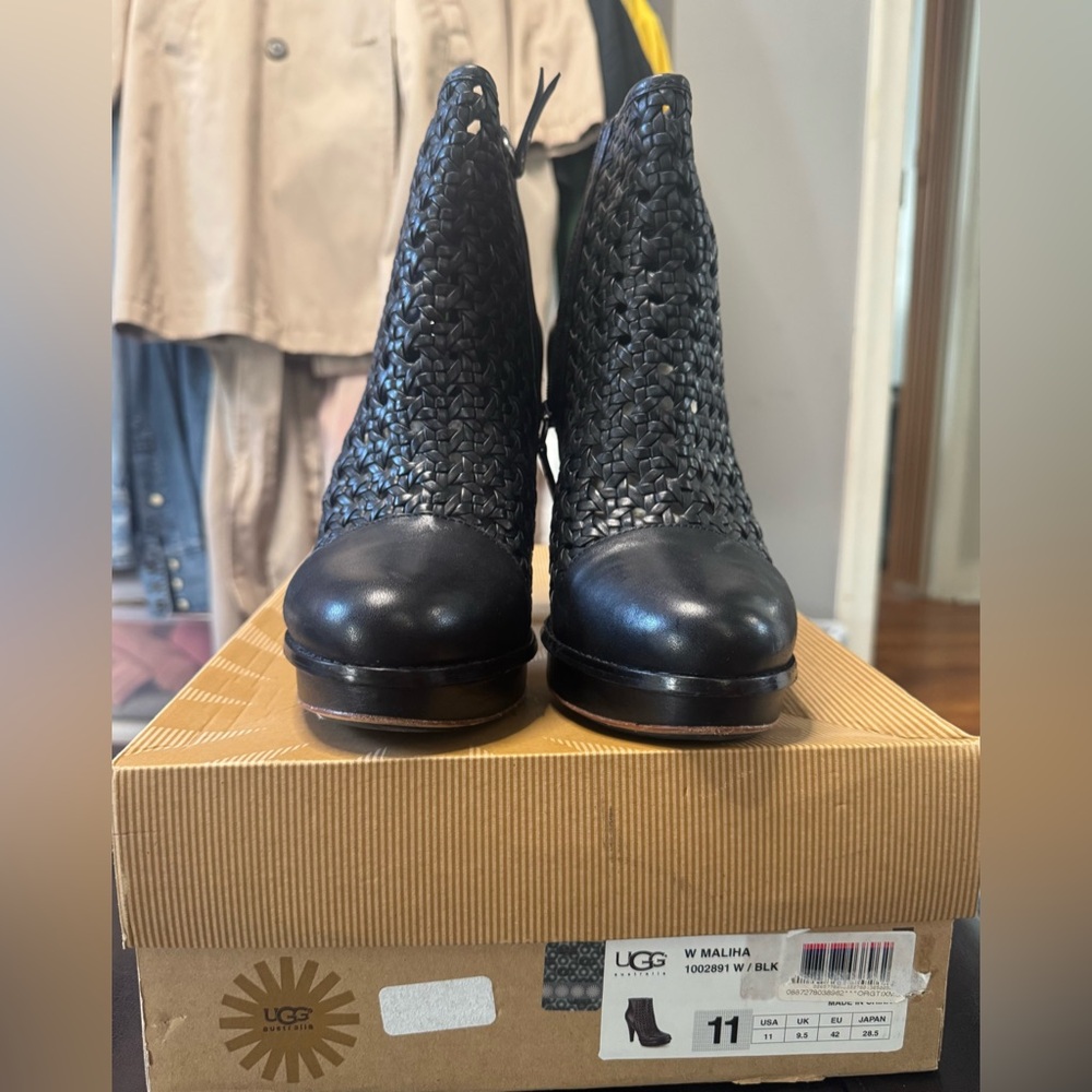 UGG Women's Black Woven Ankle Booties
